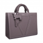 Preview: Handbag made of  calfskin with braided handles taupe